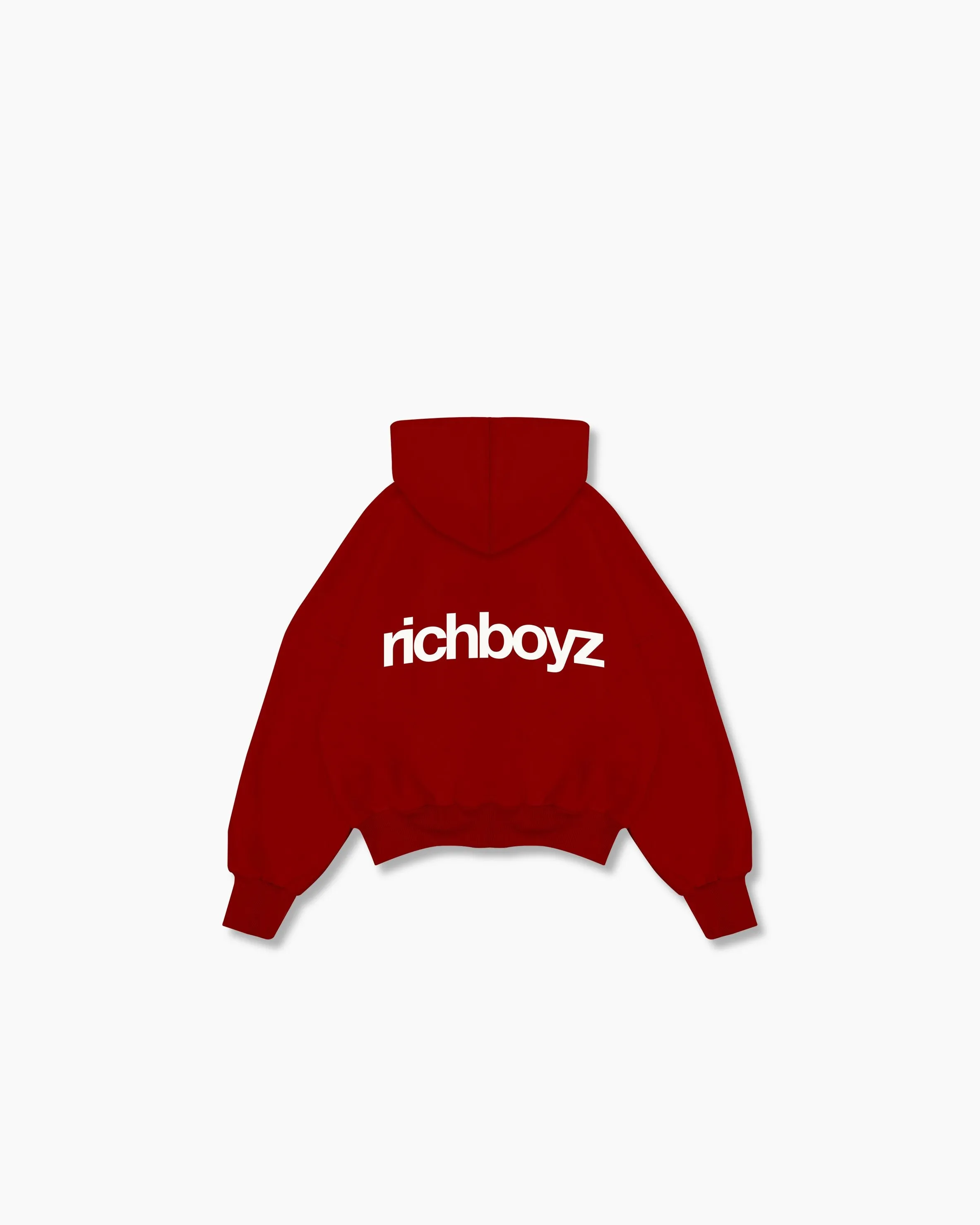 Double Zip Box Hoodie - Cane Red