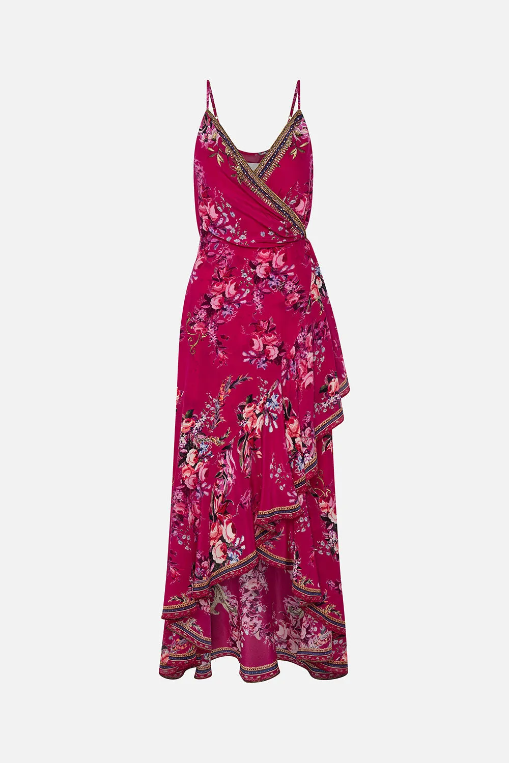 DRAPED FRONT WRAP DRESS BOHEME BLOOMS