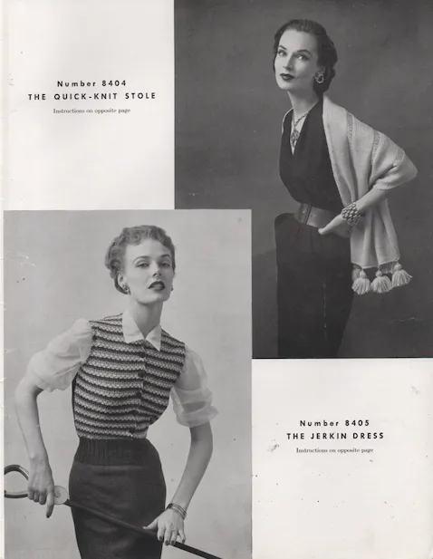 E-Book OOP 1950's Columbia Minerva Fashions in Hand Knits Booklet - Dress, Suit, Jacket, Sweaters - PDF Download - No. 84