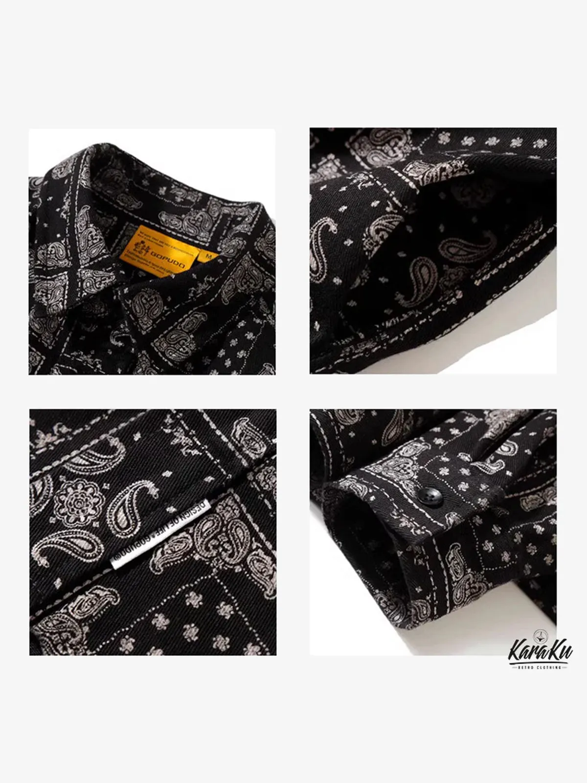 Elbow Patch Paisley Pattern Work Shirt