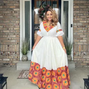 Embracing the Unique Circular Designs of Habesha Kemis Habesha Dress Modern Ethiopian Dress Style