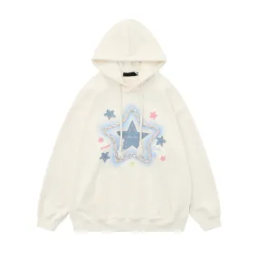 Faire Echo cotton doodle star print hoodie