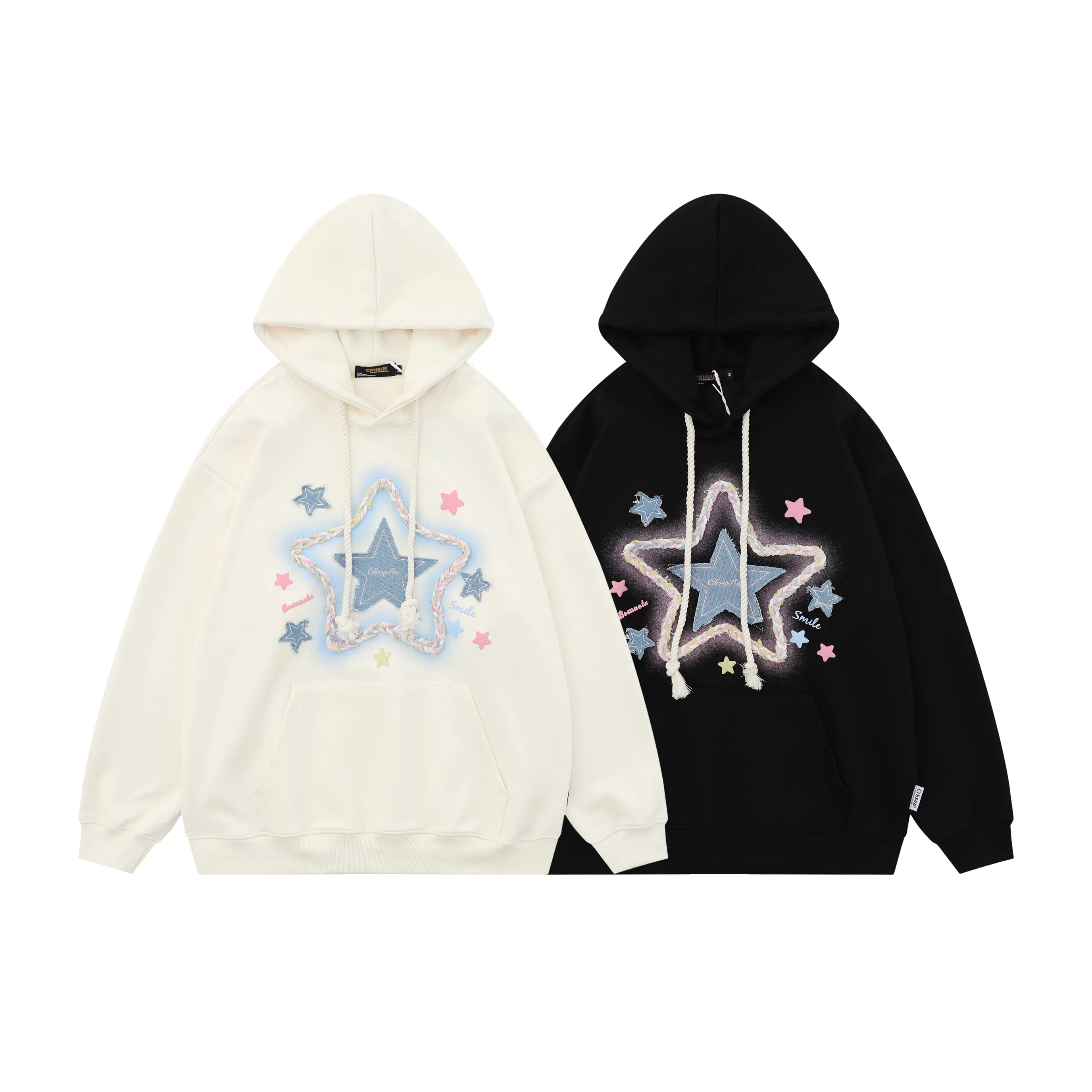 Faire Echo cotton doodle star print hoodie