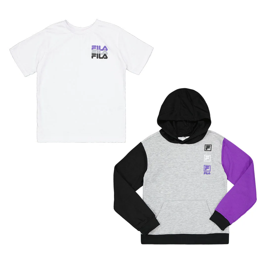 FILA - Kids' (Junior) 2 Piece Core Hoodie/T-Shirt Set (82FB70 LGH)