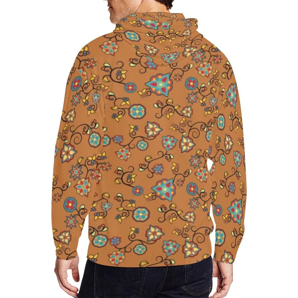 Fire Bloom Light Men's Zipper Hoodie