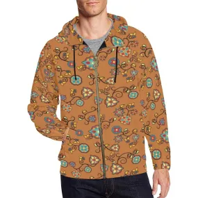 Fire Bloom Light Men's Zipper Hoodie