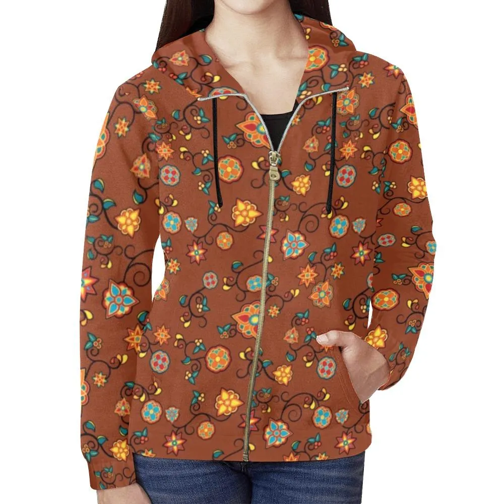 Fire Bloom Shade Full Zip Hoodie for Women