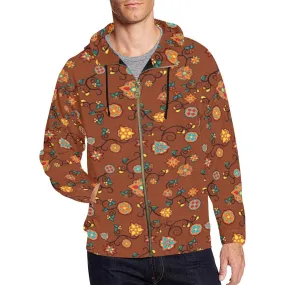 Fire Bloom Shade Men's Zipper Hoodie