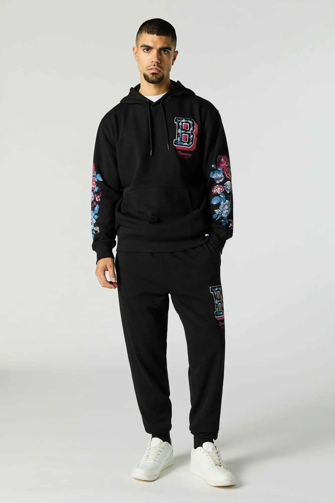 Floral B Embroidered Fleece Jogger