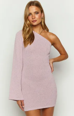 Forever Young Pink Knit One Shoulder Mini Dress