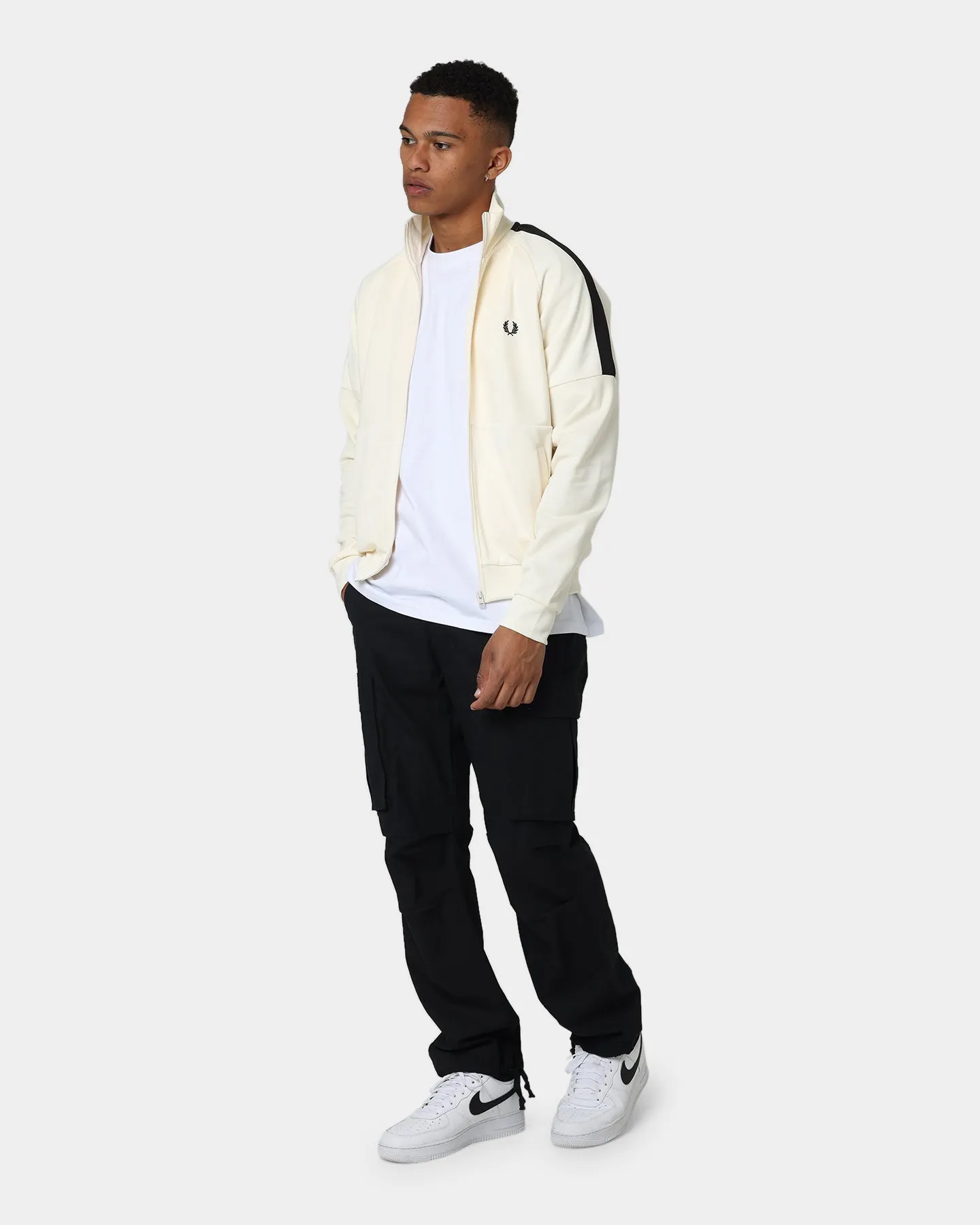 Fred Perry Panelled Track Jacket Ecru