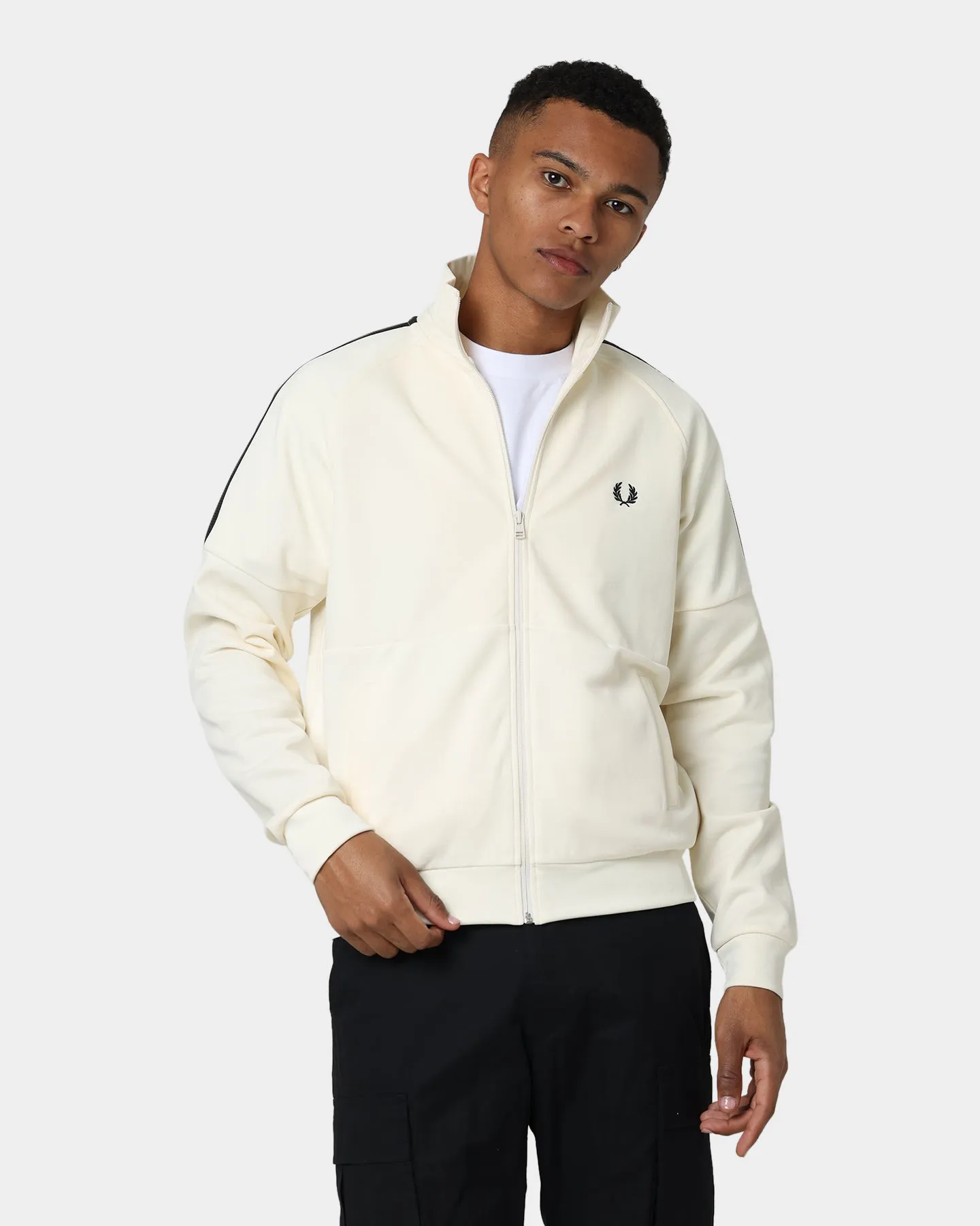 Fred Perry Panelled Track Jacket Ecru