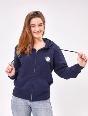 Free Hugs Molang and Piu Piu Embroidered Zip Hoodie