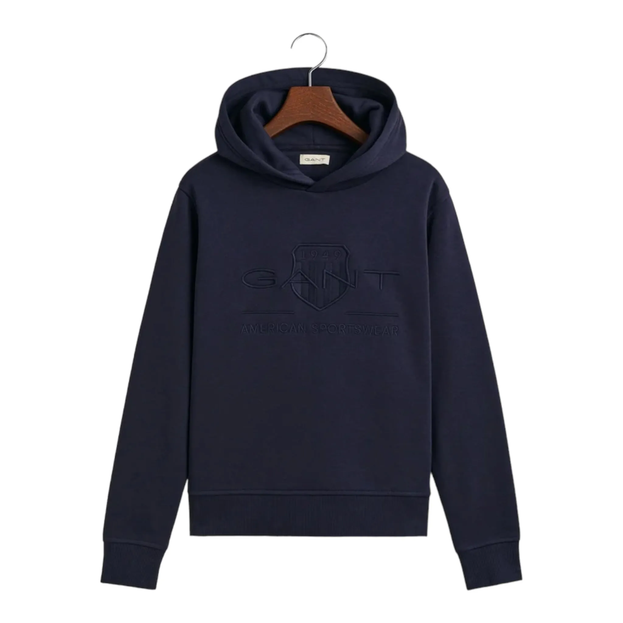 Gant - Navy hoodie, tonal shield