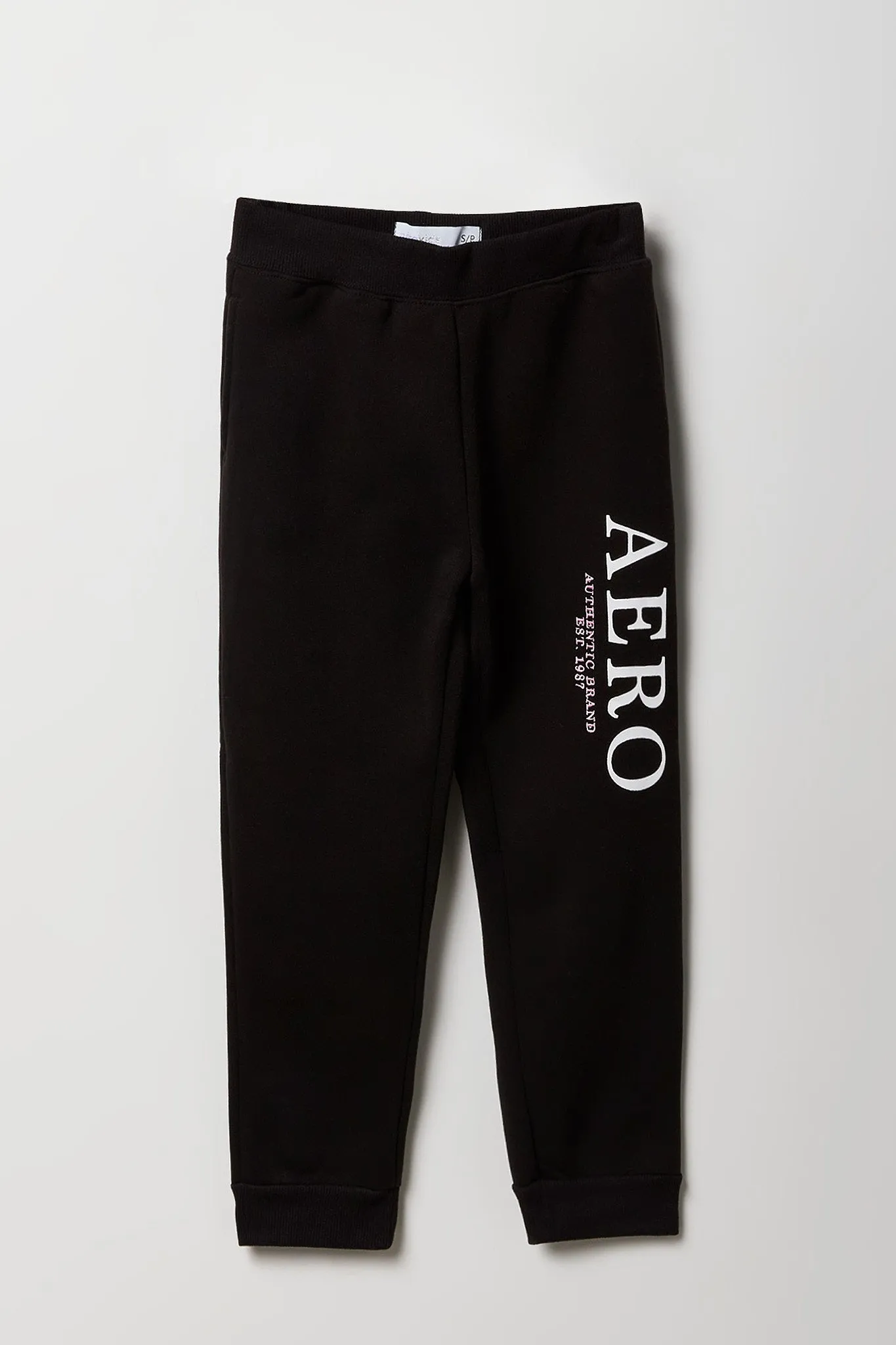 Girls Black Aero Embroidered Fleece Jogger