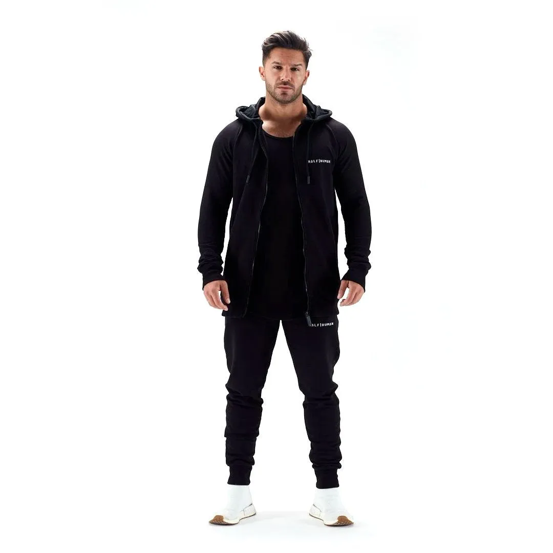 Half Human Mens Zip Hoodie