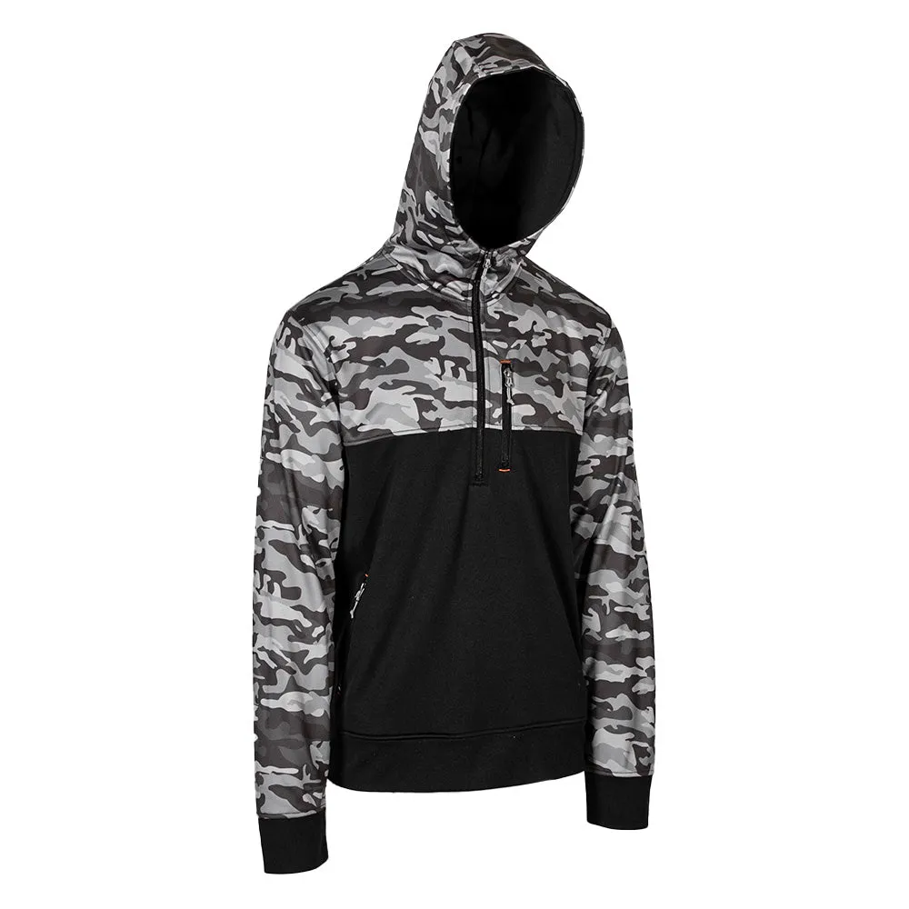 Half Zip Performance Hoodie | Blackout Military Camo