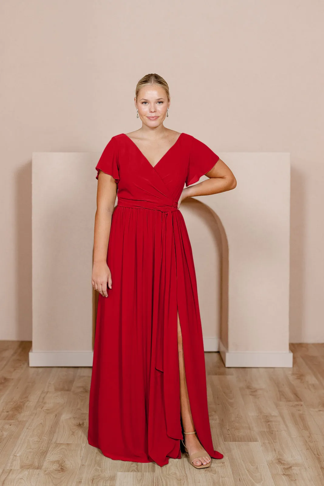 Harper Chiffon Faux Wrap Dress | Made To Order