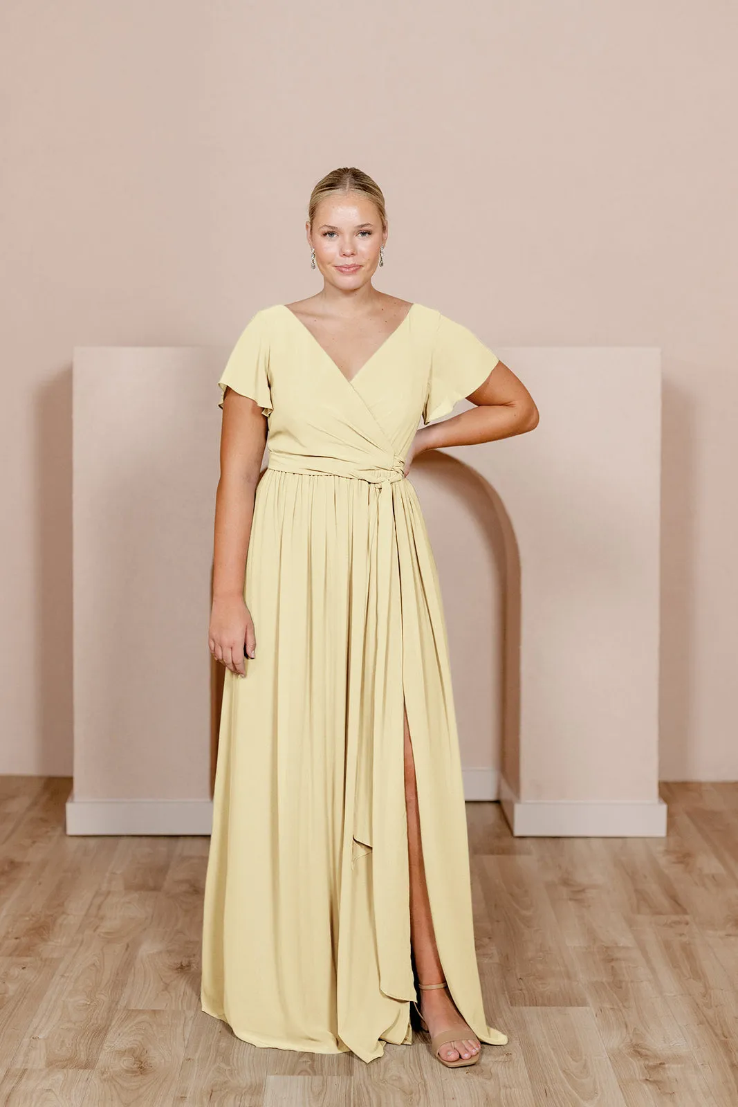 Harper Chiffon Faux Wrap Dress | Made To Order