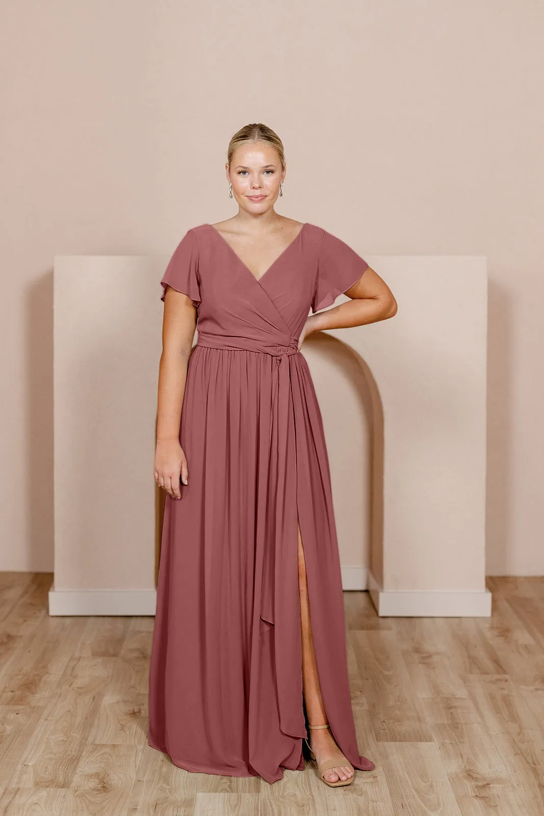 Harper Chiffon Faux Wrap Dress | Made To Order