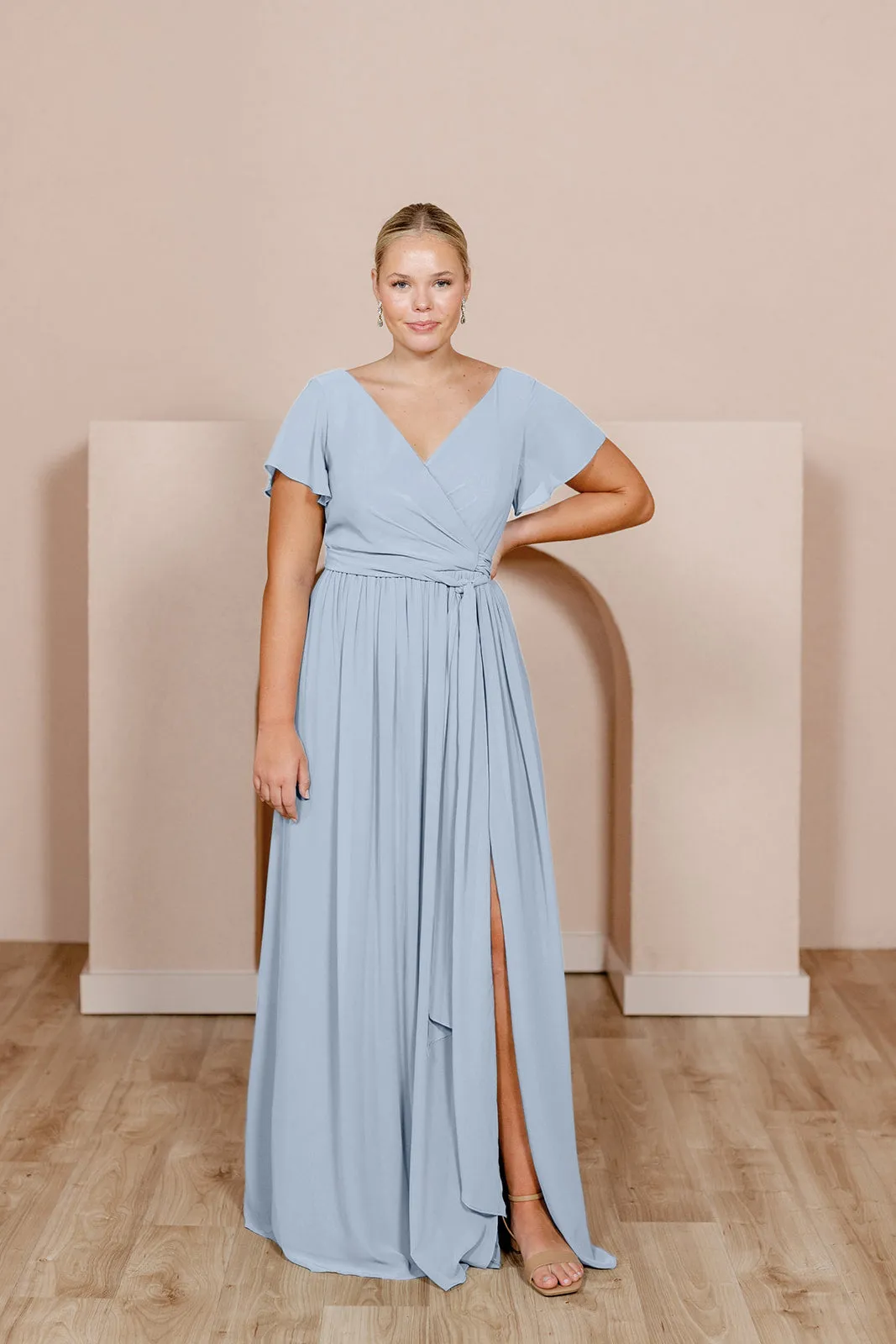 Harper Chiffon Faux Wrap Dress | Made To Order