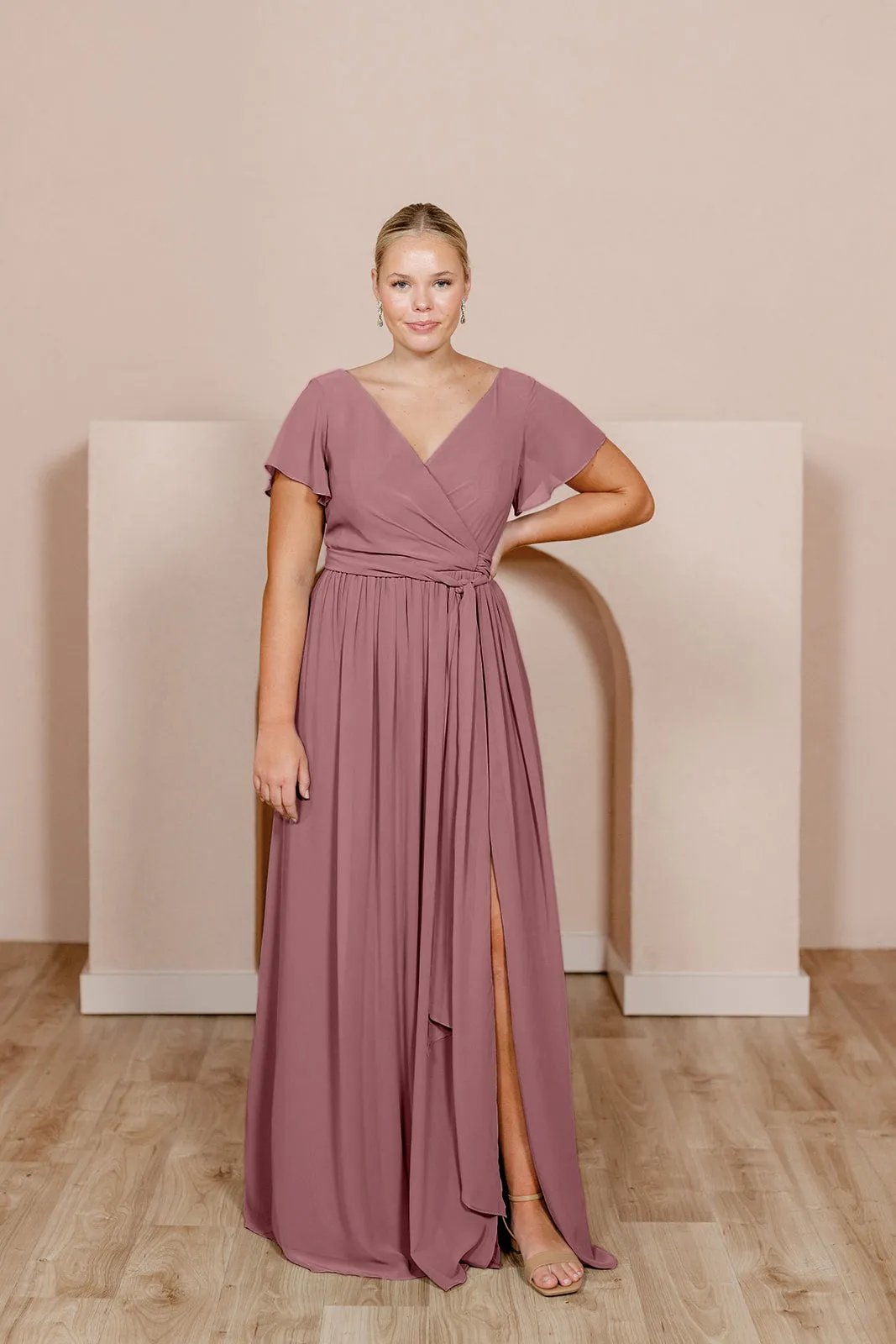 Harper Chiffon Faux Wrap Dress | Made To Order