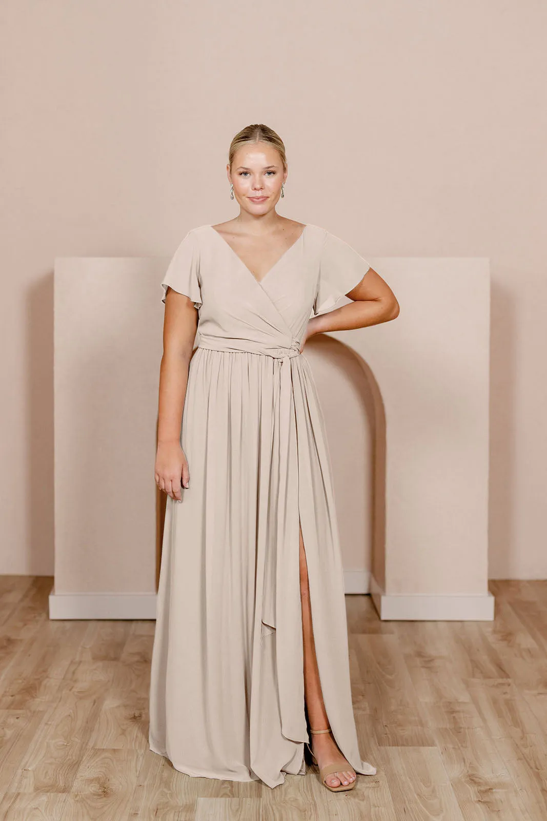 Harper Chiffon Faux Wrap Dress | Made To Order