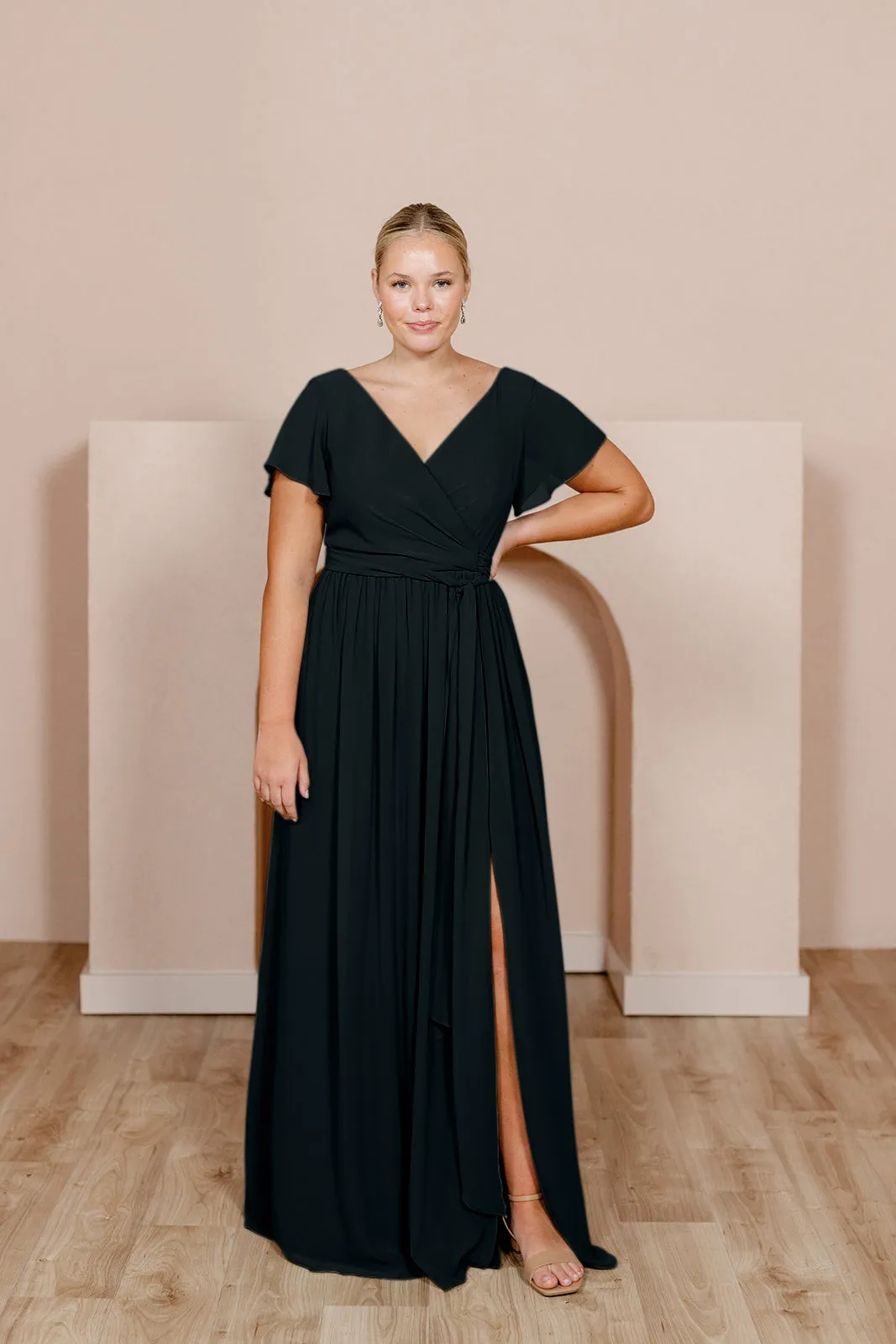 Harper Chiffon Faux Wrap Dress | Made To Order