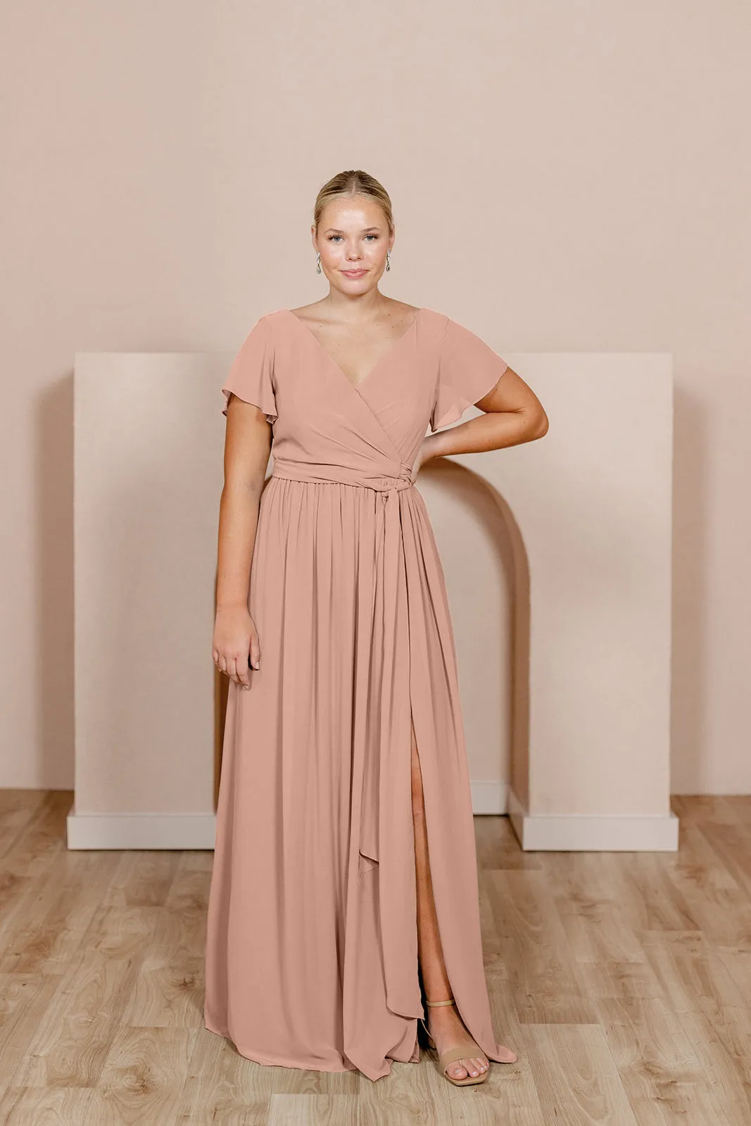 Harper Chiffon Faux Wrap Dress | Made To Order