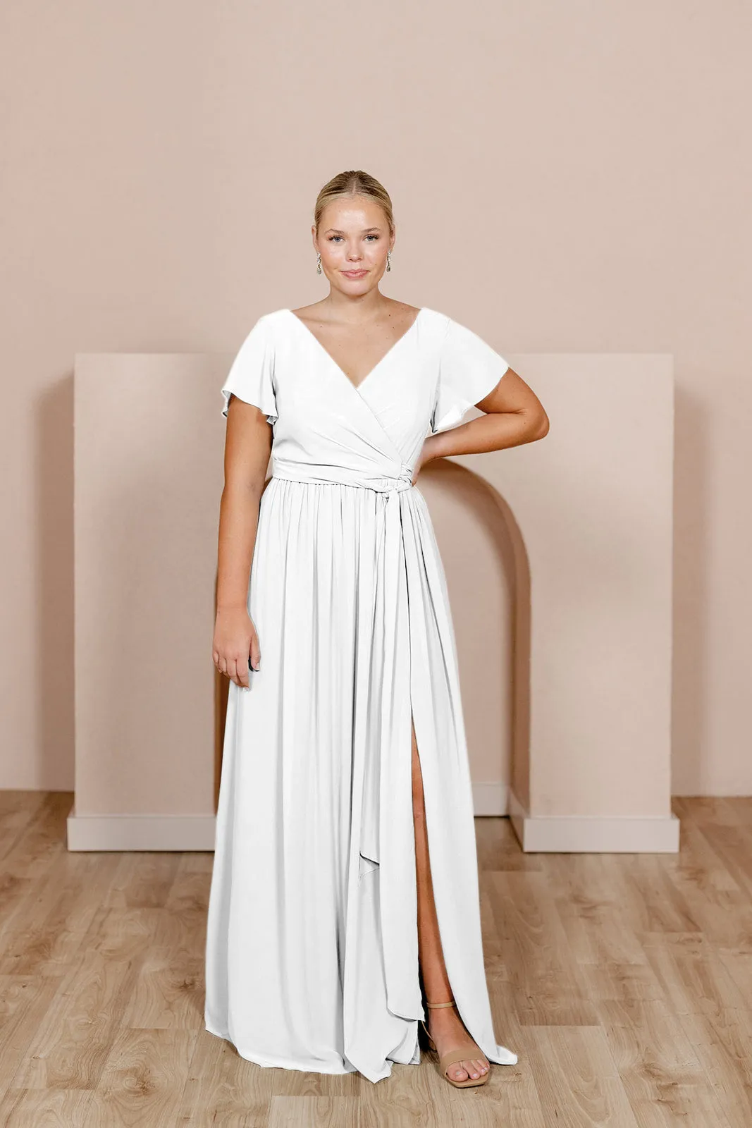 Harper Chiffon Faux Wrap Dress | Made To Order