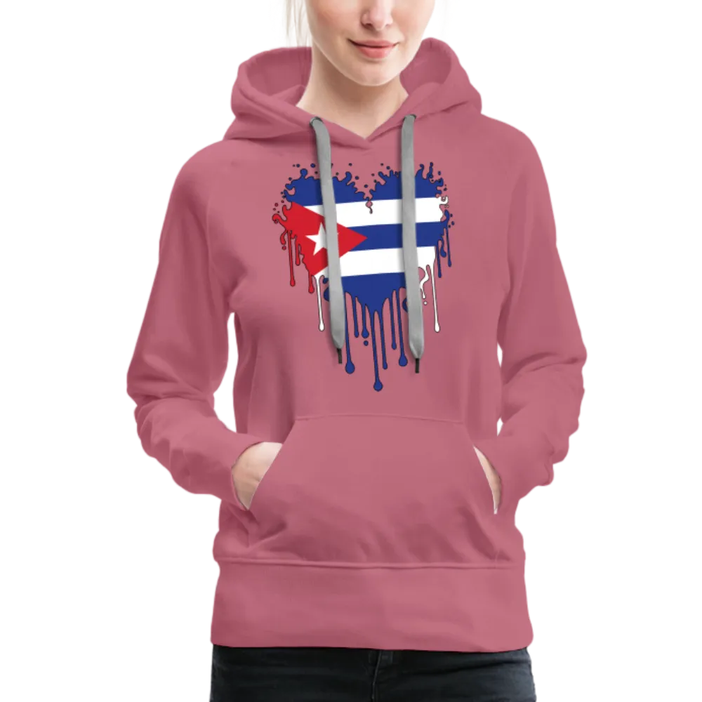 Heart of Cuba Flag Women’s Premium Hoodie