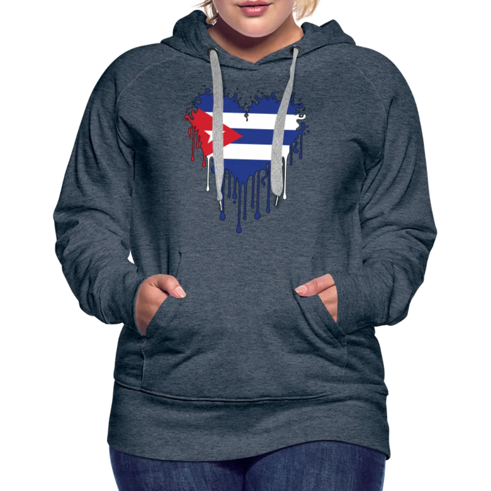 Heart of Cuba Flag Women’s Premium Hoodie