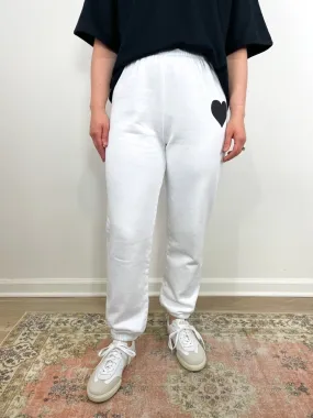 Heart Sweatpant in Optic White