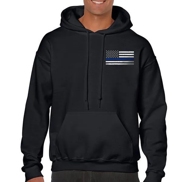 Hoodie - Thin Blue Line American Flag