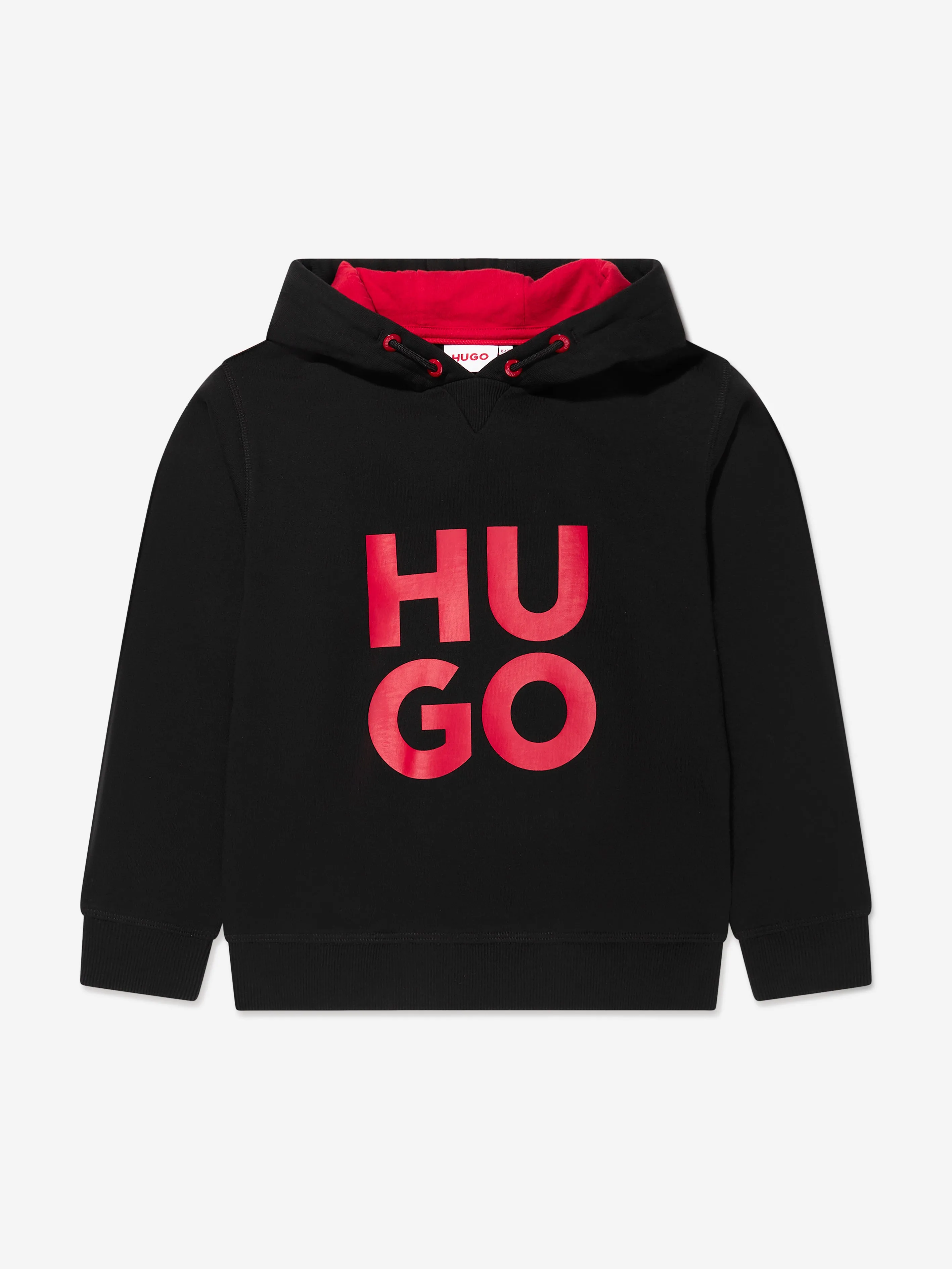 Hugo Boys Logo Hoodie in Black