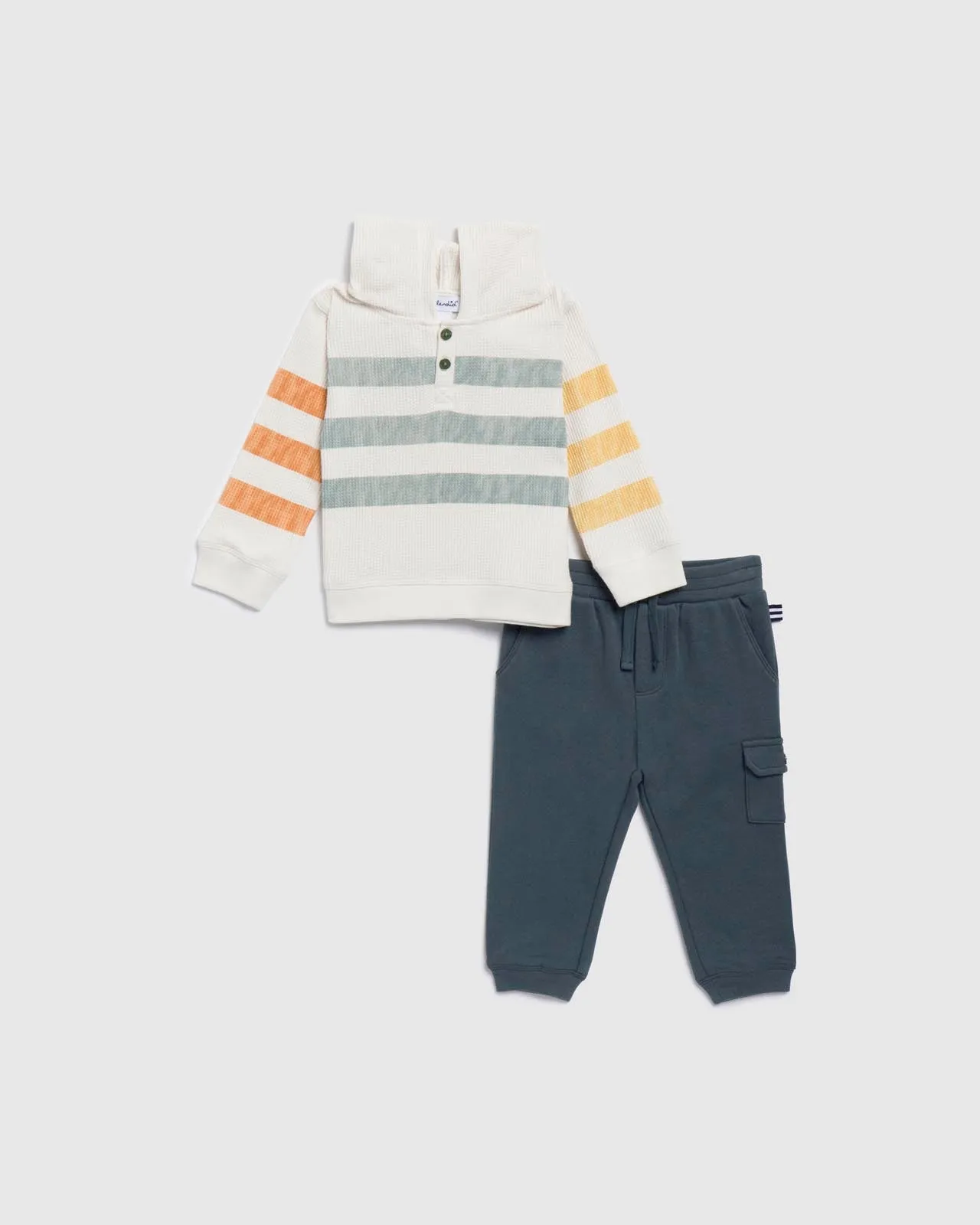 Infant Boys Waffle Hoodie Jogger Set