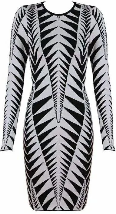 'Jagged Edge' Knit Bodycon Mini Dress