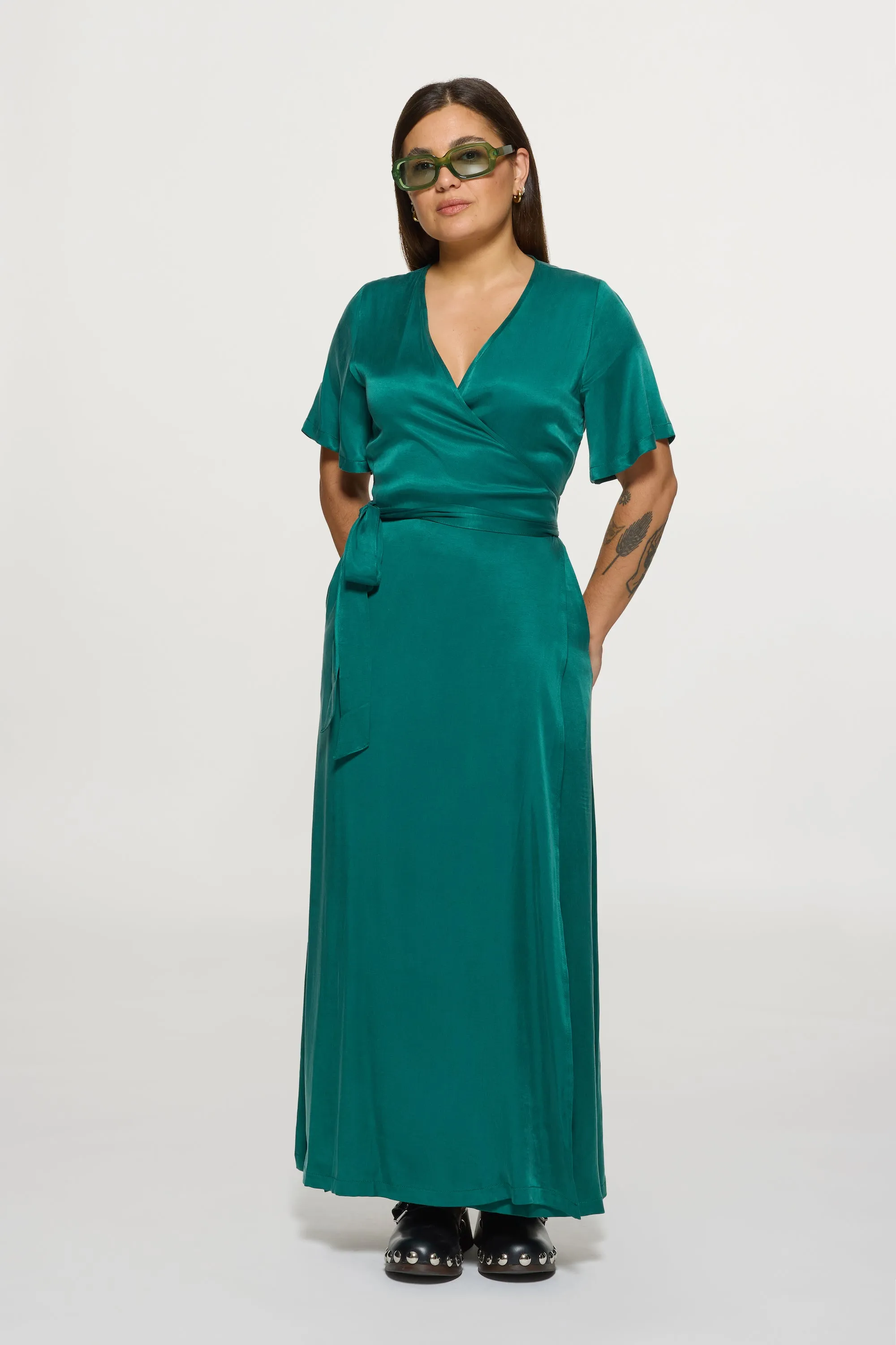 Jaqi Wrap Dress Emerald