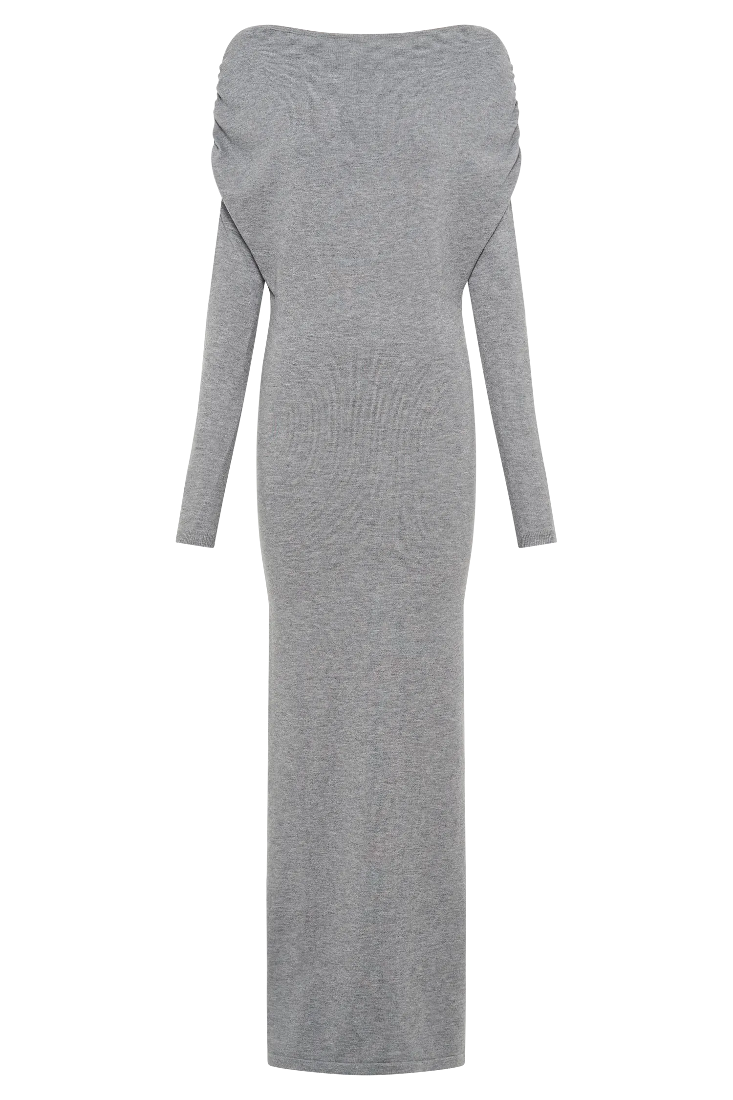 Jessie Cowl Neck Knit Midi Dress - Charcoal Marle