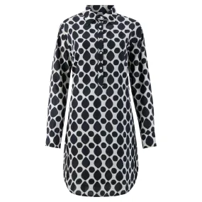 Katherine Shirt Dress in Black Drops