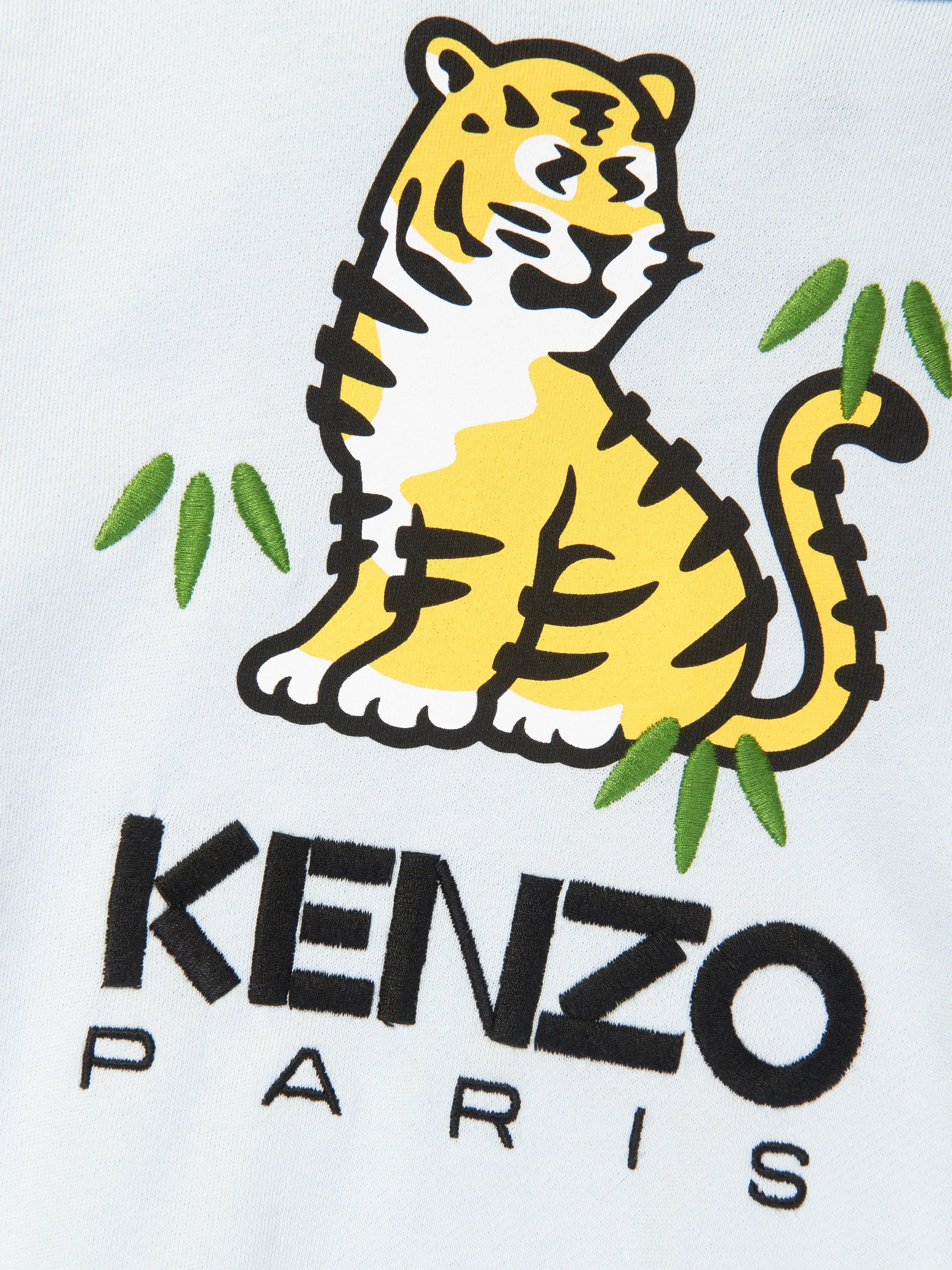 KENZO Boys Kotora Print Hoodie in Blue