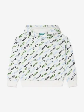 KENZO Boys Logo Print Hoodie in Ivory