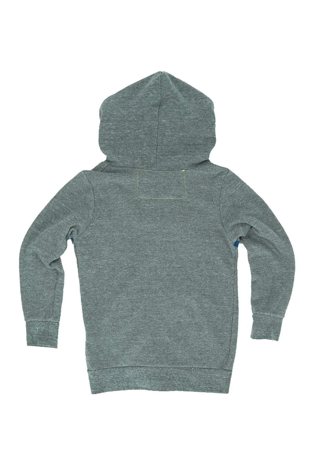 KID'S 5 STRIPE HOODIE - HEATHER GREY // BLUE STRIPES