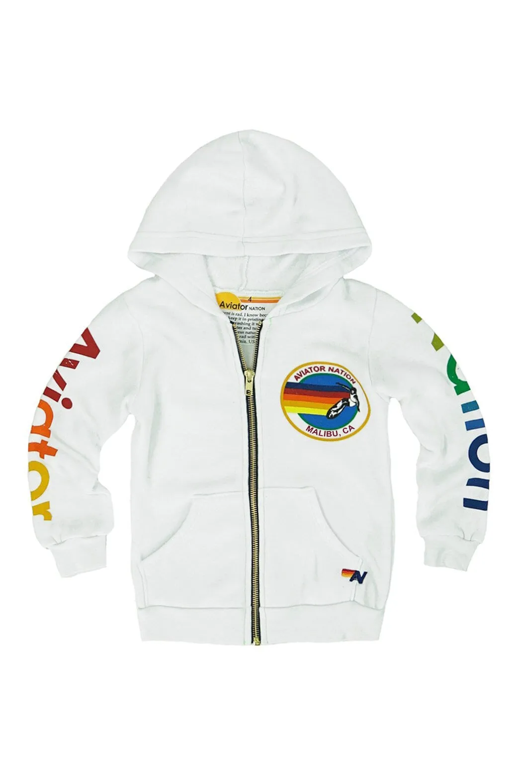 KID'S AVIATOR NATION MALIBU ZIP HOODIE - WHITE