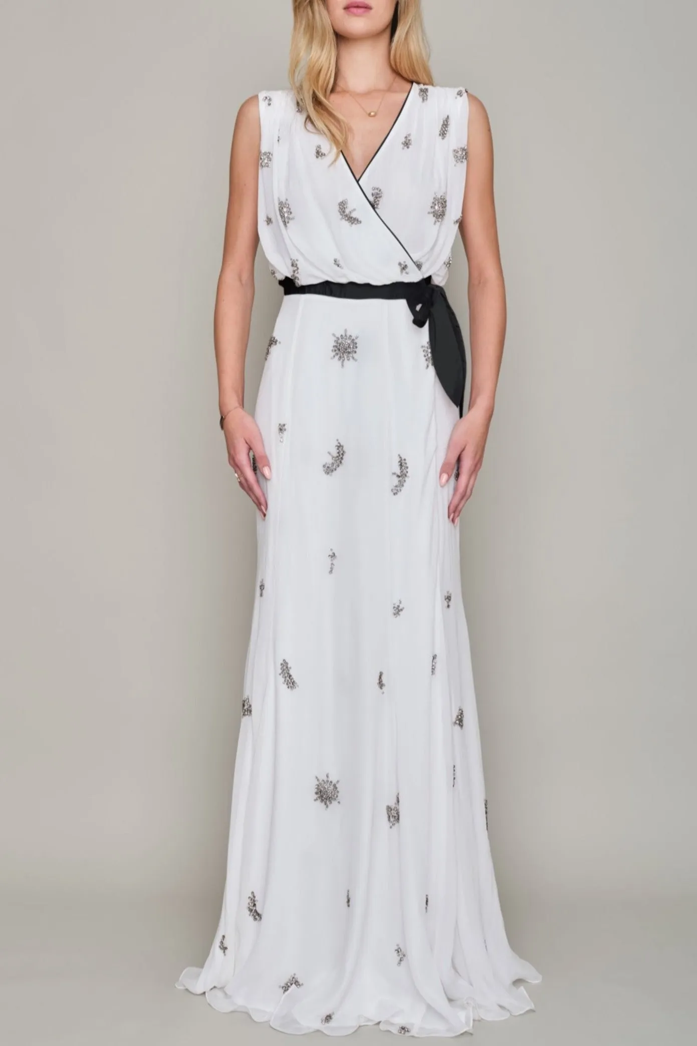 KINGSTON HAND BEADED WRAP GOWN