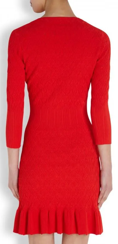 Knit Textured Stretchy Wool Dress