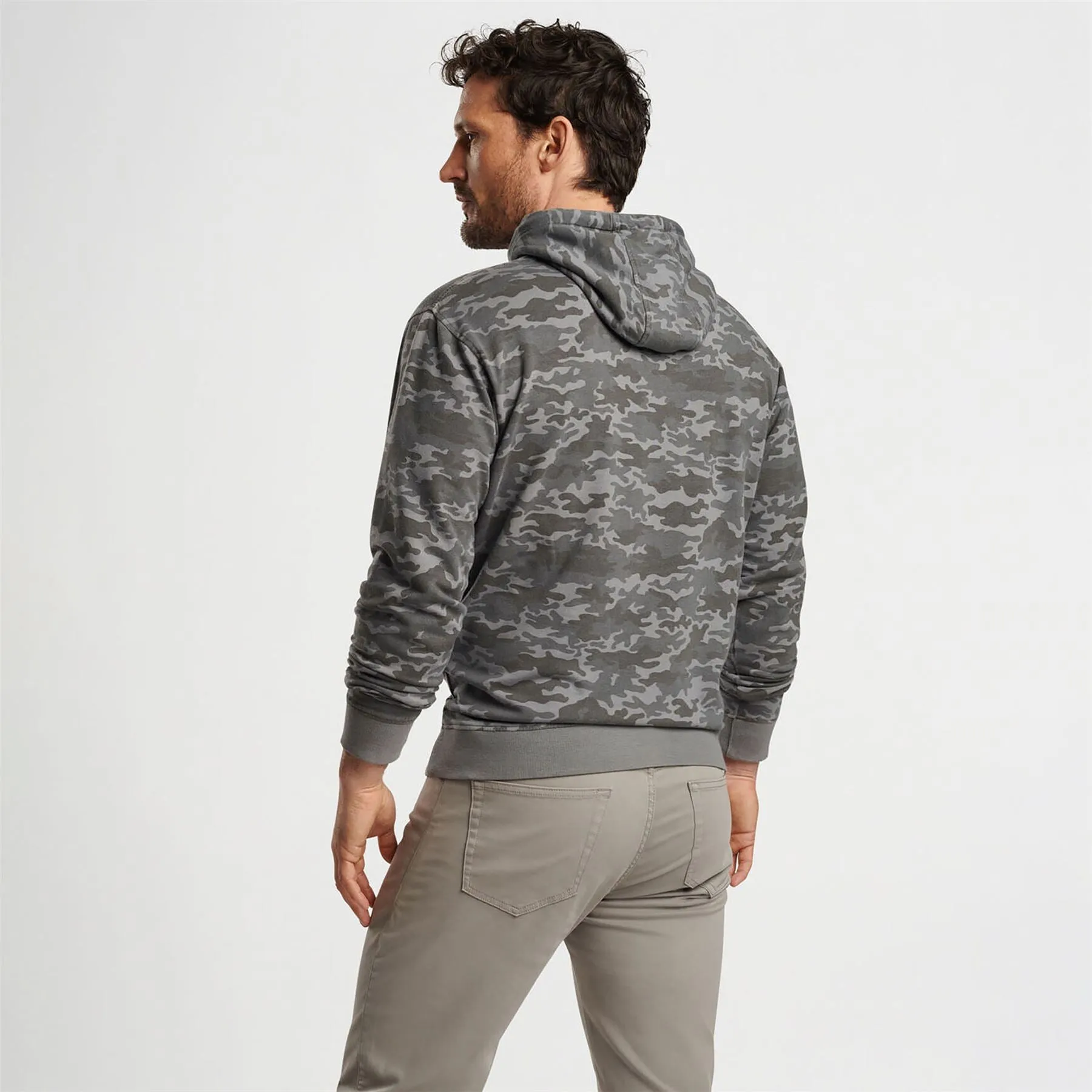 Lava Wash Camo Printed Hoodie Gale Grey - AW24