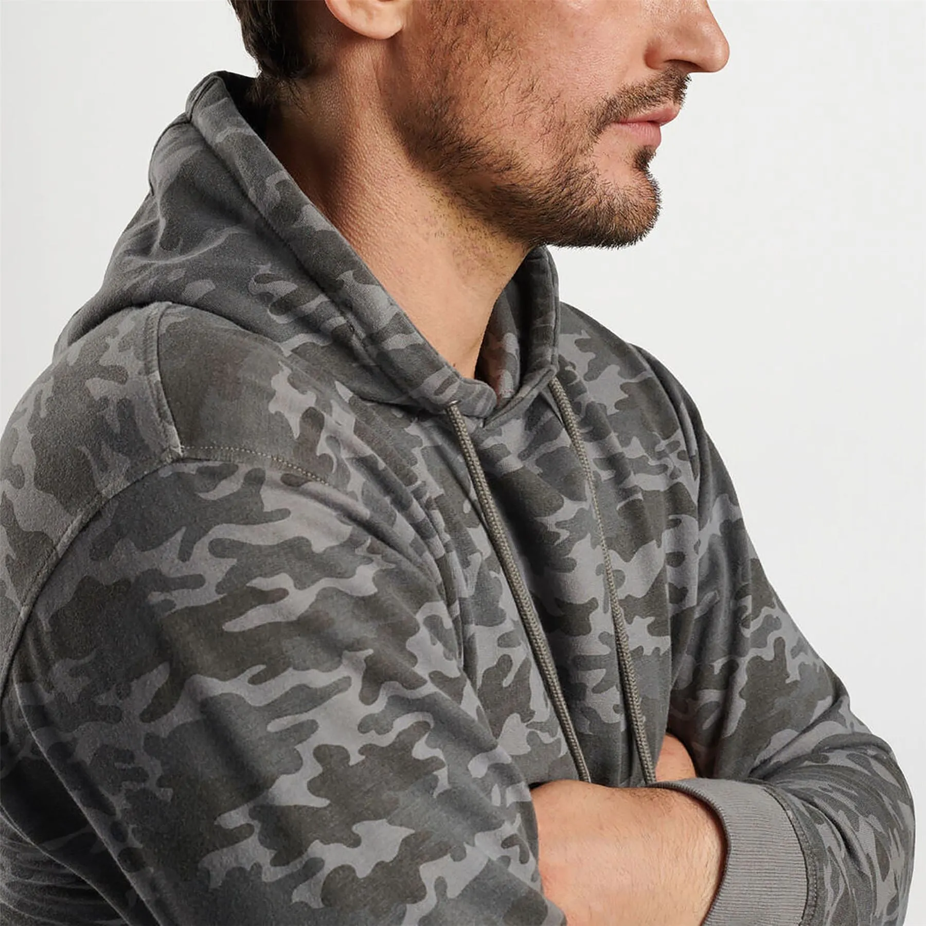 Lava Wash Camo Printed Hoodie Gale Grey - AW24