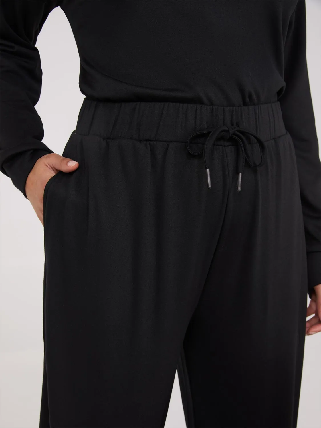 Lightweight Fleece Wide-Leg Pants