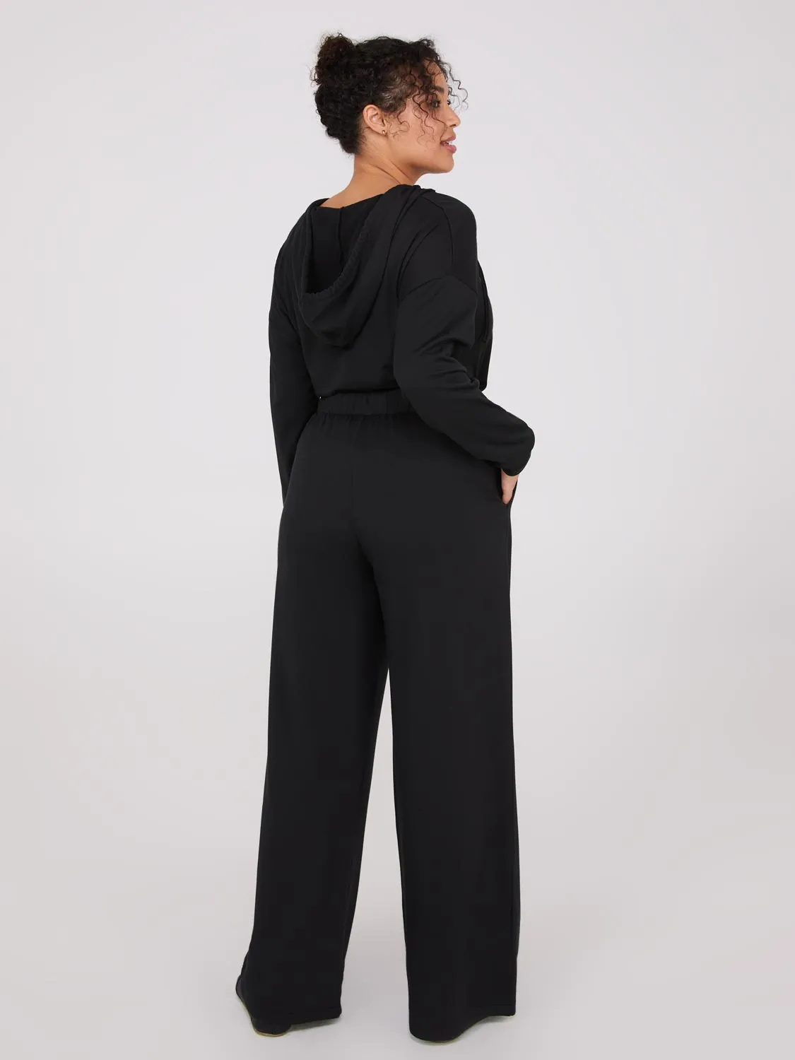 Lightweight Fleece Wide-Leg Pants